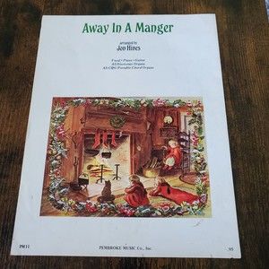 Away In A Manger Christmas Sheet Music Jon Hines 1972 Vocal Piano Guitar Organ